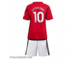 Manchester United Marcus Rashford #10 Prima Maglia Bambino 2023-24 Manica Corta (+ Pantaloni corti)